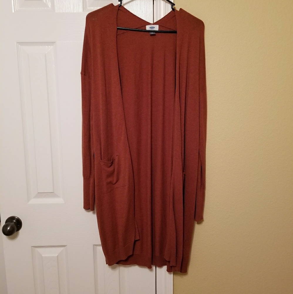 Extra long open front cardigan